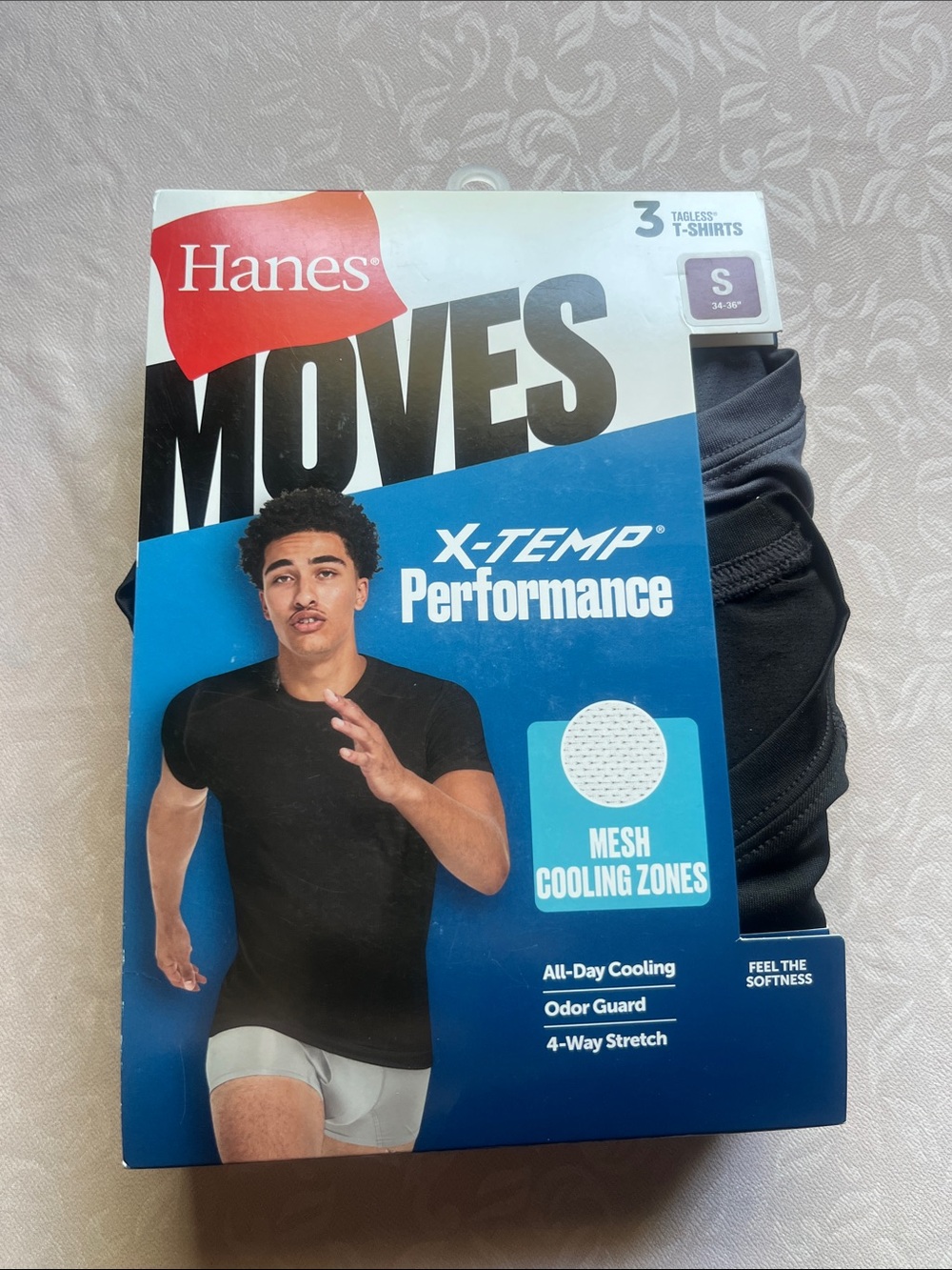2/$25 NWT Hanes Men's Performance Crew Neck T-Shirts Black & Gray 3 Pack Size S - Picture 2 of 11